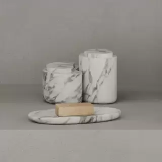 Dea Design Marble Мыльница настольная, 21х13.2хh1.8см., из мрамора, цвет: Statuario White