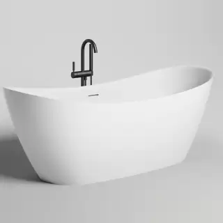 Salini Noemi Ванна отдельностоящая 170х75х69cм, донный клапан, сифон, слив-перелив, S-Stone, цвет: белый матовый