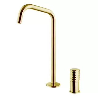 Fima Carlo Frattini Spillo Tech Cмеситель для раковины, на 2 отв., с донным клапаном, цвет: золото