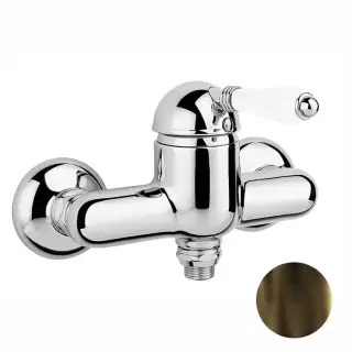 Nicolazzi P.m. Blanc Смеситель для душа однорычажный, вывод снизу 1/2", ручки белая керамика, цвет: тёмная бронза