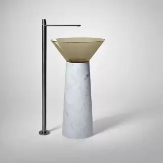 Antonio Lupi Albume Раковина 48х65 см, без отв., на пьедестале, Cristalmood, цвет: Nebbia/Marmo Carrara