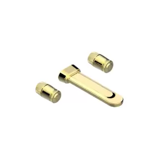 THG CORVAIR Смеситель для раковины настенный, c 2 вентилями, внешняя часть, цвет: полированное золото