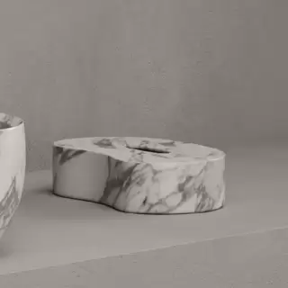Dea Design Marble Контейнер для салфеток, 29.8х19.4хh7.5см., настольный, из мрамора, цвет: Statuario White