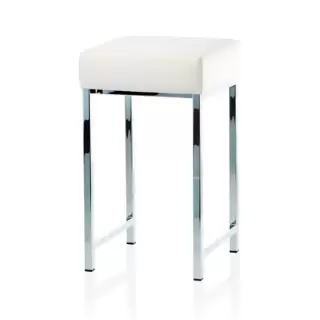 Decor Walther DW 64 Табурет 30x30x52cм, напольный, цвет: хром / белый