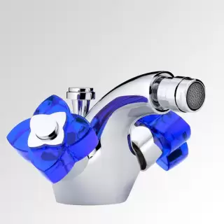 THG Pуtale de cristal bleu Смеситель для биде, 1 отв., цвет: хром/синий хрусталь