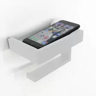 3SC SK Держатель тб с полочкой, цвет: белый матовый