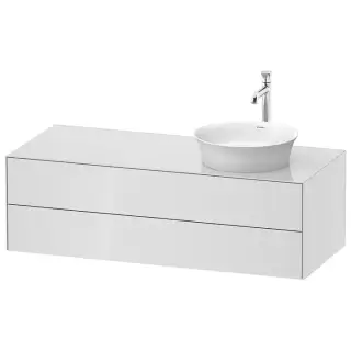 Duravit White Tulip Тумбочка подвесная 130x55х40.8см., раковина, 2 ящика, цвет: белый высокоглянцевый