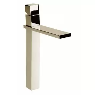 Bossini Cube Смеситель для раковины, на 1 отв., супер-высокий с заглушкой 1&rdquo;1/4, цвет: никель шлифованный