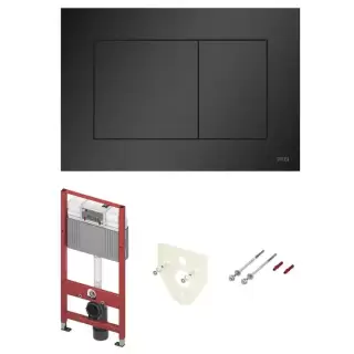 TECE Комплект TECEbase 3.0 c кронштейнами, звукоизоляцией, панелью смыва TECEnow, цвет: черный матовый