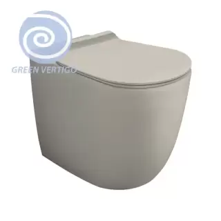Simas Vignoni Унитаз напольный 56х36,5см., безободковый, слив универсальный, смыв TORNADO (green vertigo), цвет: sabbia matt