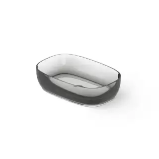 Dea Design Washbasins Раковина 55х36х14см., накладная, без отв., Glasstech, прозрачная смола, цвет: Smoky Black R4