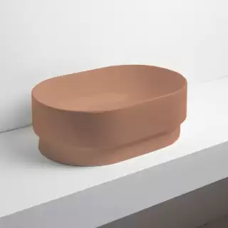 Simas Po-mo Раковина 56x37xh19см., полувстраеваемая сверху без отв., без перелива, цвет: CARAMELLO