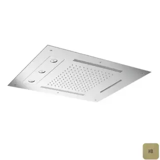 Almar Chromotherapy Встраиваемый верхний душ 48х63см., 3 типа струи, хромотерапия, цвет: латунь брашированная PVD