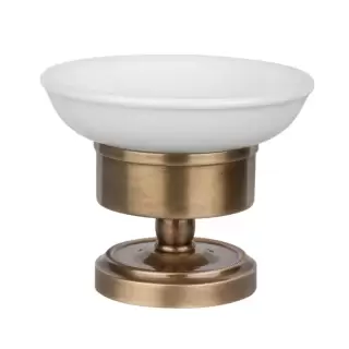 TW Bristol 160, настольная мыльница, керамическая (белый), цвет: бронза