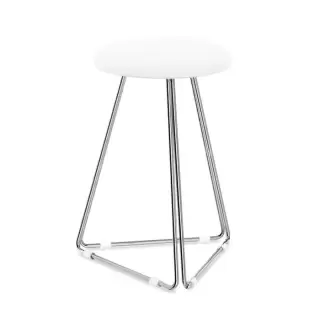 Decor Walther DW 71 Табурет 39.5x39.5x53см, напольный, цвет: хром / белый
