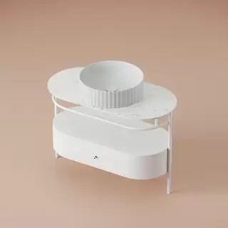 Artceram Flair 4.0 Консоль металлическая с раковиной 95x48хh75см., напольная, с выдвижным ящиком и мраморной столешницей, цвет: белый матовый