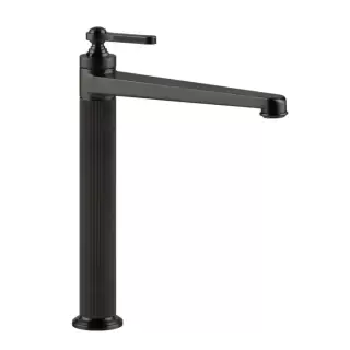 Gessi Venti20 Смеситель для раковины, на 1 отв., высокий, с донным клапаном, цвет: Black Metal Brushed PVD