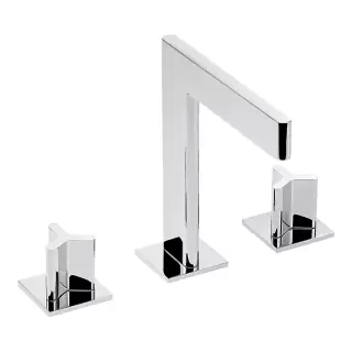 THG ICON-X METAL Смеситель для раковины, 3 отв., с донным клапаном, цвет: хром