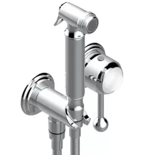 THG Naiade Гигиенический душ в комплекте с встраиваемым однорычажным смесителем, шланг 125cм., держатель с подводом воды, внешняя часть, цвет: хром