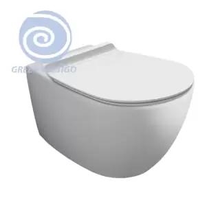Simas Vignoni Унитаз подвесной 56х36,5см., безободковый, смыв TORNADO (green vertigo), цвет: белый глянец