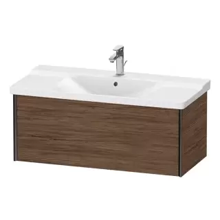 Duravit XViu Тумба подвесная 101x46.9x40.5см, с раковиной, 1 ящик, цвет: walnut dark/черный матовый