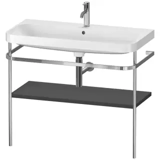 Duravit Happy D.2 Plus Консоль напольная с умывальником 97.5х49х85см, с 1 отв под смесит,1 полка, вып. и сифон в комплекте, цвет: Графит