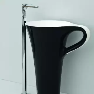 Artceram CUP Раковина 70х50х85 см, без отв., цвет: черно-белый