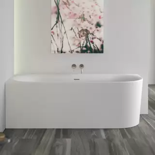 KNIEF Fresh Right Ванна пристенная, угол слева, 180х80х60см, цвет: белый