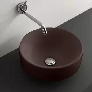Kerasan Cento Раковина 35 см, без отв., круглая, без перелива, накладная/встраиваемая, цвет: Borgogna matt