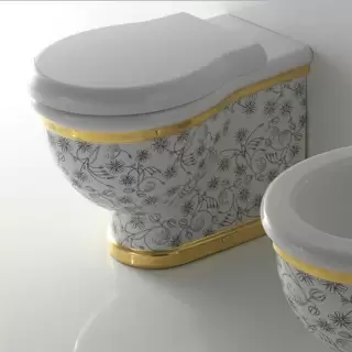 Globo Paestum Унитаз напольный пристенный 57х38см, слив универсальный, с комплектом креплений, цвет: Field A35