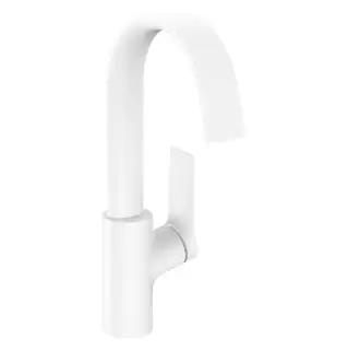 Hansgrohe Vivenis Смеситель для раковины, на 1 отв., с поворотным изливом, с донным клапаном, цвет: белый матовый