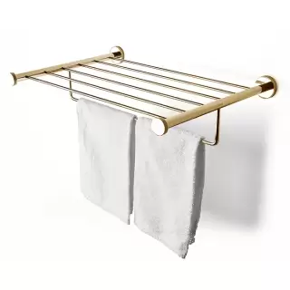 3SC Ribbon Полочка-решетка 50х35хh10см, с полотенцедержателем, цвет: золото 24к. Lucido