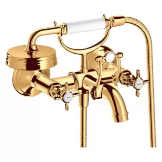Axor Montreux Смеситель для ванны, настенный, с ручным душем, цвет: полированное золото