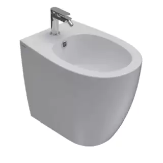 Globo 4ALL Биде напольное приставное 54х36 см, с 1 отв. под смеситель, с системой скрытого крепежа, цвет: белый