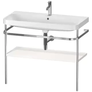 Duravit Happy D.2 Plus Консоль напольная с умывальником 97.5х49х85см, с 1 отв под смесит, 1 ящик, 1 полотенцедержатель, выпуск и сифон в комплекте, цвет: белый глянцевый/хром
