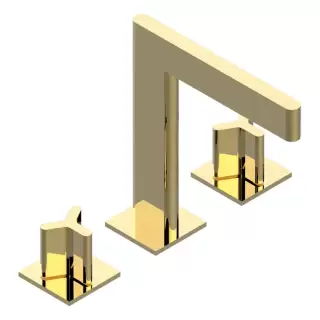 THG ICON-X METAL Смеситель для раковины, 3 отв., с донным клапаном, цвет: полированное золото