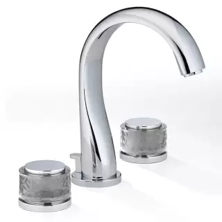 THG Paradise Смеситель для раковины на 3 отверстия, с донным клапаном, цвет: хром