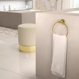 THG Nihal Porcelaine Ivoire Полотенцедержатель-кольцо  18см., подвесной, цвет: Soft gold
