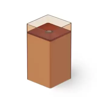 Dea Design Pedestal Basin Раковина 40х40х85см., напольная, без отв., Glasstech, прозрачная смола, цвет: Sunset R1