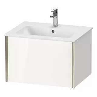 Duravit XViu Тумба подвесная 61x48x40см, с раковиной, 1 ящик, цвет: белый глянцевый/champagne matt