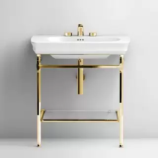 Artceram Civitas Металическая структура Quadra 55х44хh80,5см, полка стекло, напольная, цвет: золото