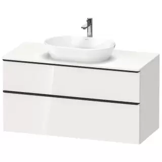 Duravit D-Neo Тумбочка подвесная 64.4x120x55 см, раковина, 2 ящика, цвет: белый высокоглянцевый