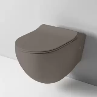 Artceram FILE 2.0 Унитаз подвесной 53х37см, безободковый, с крепежом, цвет: tortora