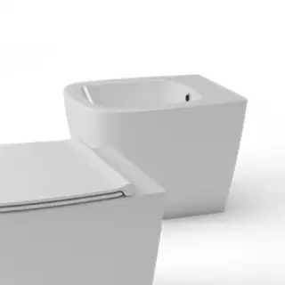 Globo Genesis Биде напольное приставное 55х36см, с1отв для смеситель, с креплением, цвет: белый