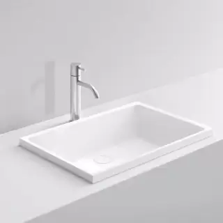 NOORTH milldue edition Раковина 59х38х12 см, без отв., полувстраиваемая, цвет: белый