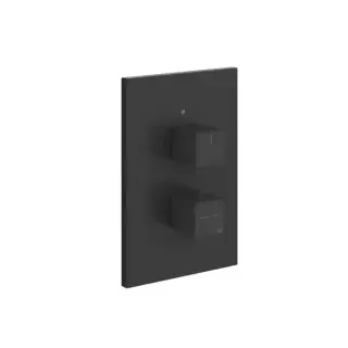 Gessi RettangoloСмеситель для душа, встраиваемый, термостатический, подключение на 3/4&rdquo;, с переключателем на 2 выхода, внешняя часть, цвет: Black XL