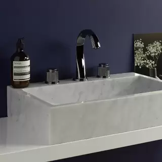 THG Jaipur metal Смеситель для раковины, 3 отв., цвет: хром