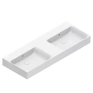 Catalano Premium Раковина двойная 120х47см, подвесная, без отв., цвет: белый глянцевый