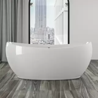 KNIEF Venice Ванна отдельностоящая 180x83,5x74,5 см с экраном, цвет: белый