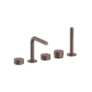 Fantini AF/21 Набортный смеситель для ванны, 5 отв., излив: 155 мм, цвет: Matt Copper PVD